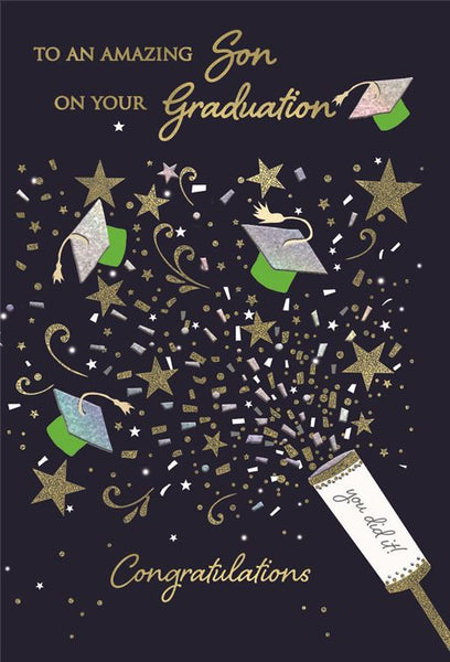 Son Graduation card-celebrate
