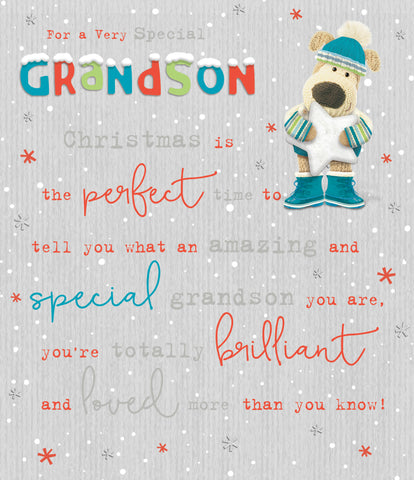Grandson Christmas card - Boofle