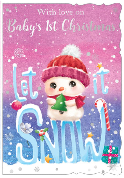 Baby’s first Christmas card - cute snowman