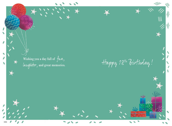 18th birthday card - birthday sparkles