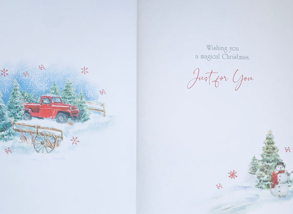 Special friend Christmas card - festive truck