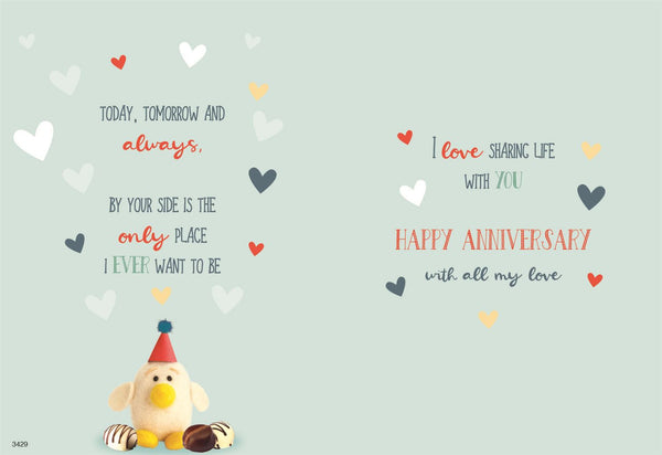 Husband anniversary card - cute bear