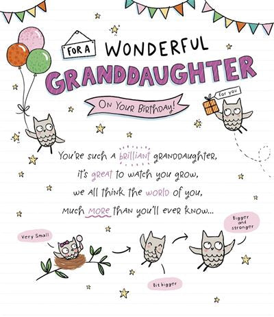 Granddaughter birthday card- brilliant granddaughter