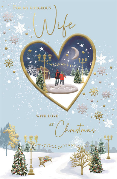 Wife Christmas card- luxury large card