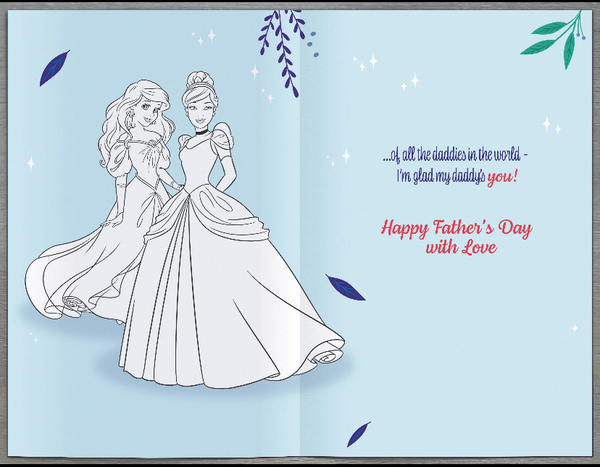 Disney Princess Daddy Father’s Day card from your Daughter