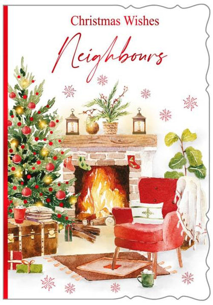 Neighbours Christmas card - festive fireside