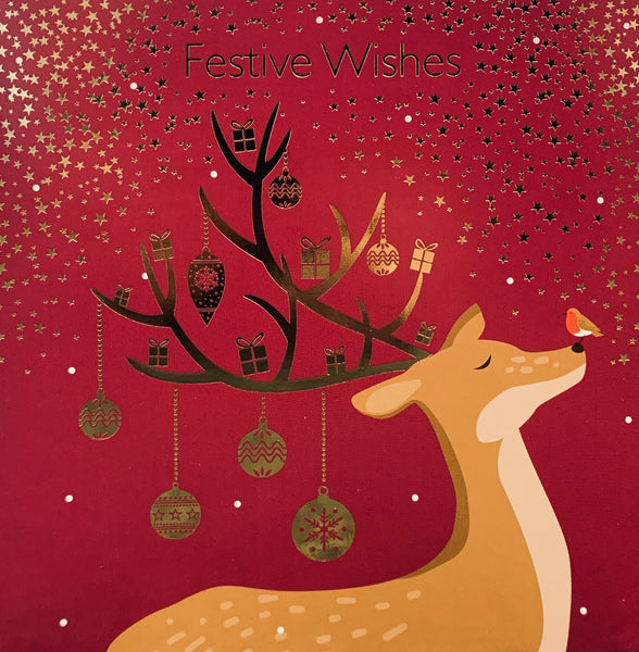 Christmas card multi pack - 10 rindeer Xmas cards