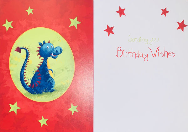 Kids birthday card - Dragon