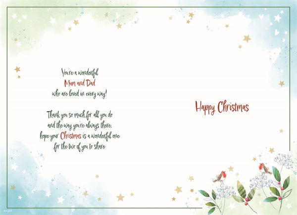 Mum and Dad Christmas card- Xmas shopping