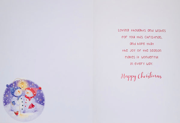 Aunt and Uncle Christmas card- cute snow couple