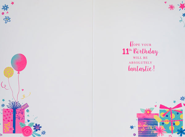 Age 11 birthday card- birthday gifts