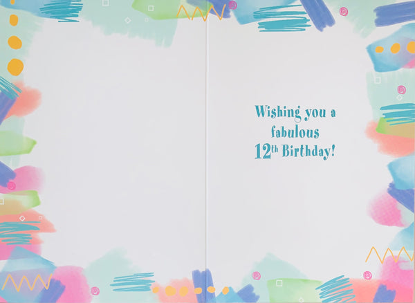 Age 12 birthday card
