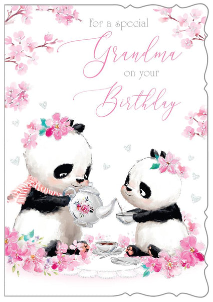 Grandma birthday card - cute pandas