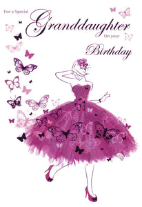 Granddaughter birthday card - dress and shoes