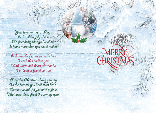 Friend Christmas card- long verse