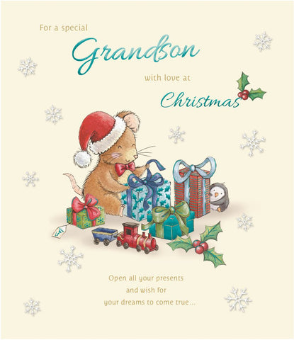 Great-Grandson 1st Christmas card - cute bear