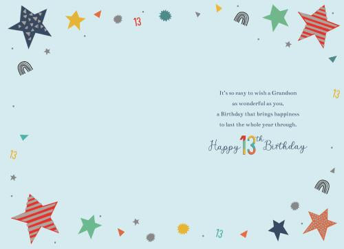 Grandson 13th birthday card