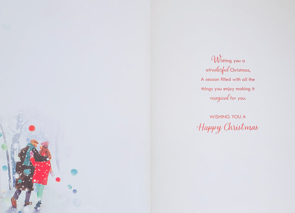 Daughter and Son-in-law Christmas card - romantic winter walk