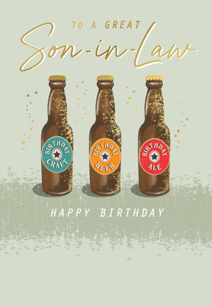 Son-in-law birthday card - birthday beers