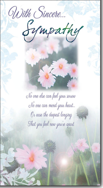 Sympathy card - pink flowers