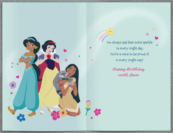 Niece birthday card - Disney Princesses