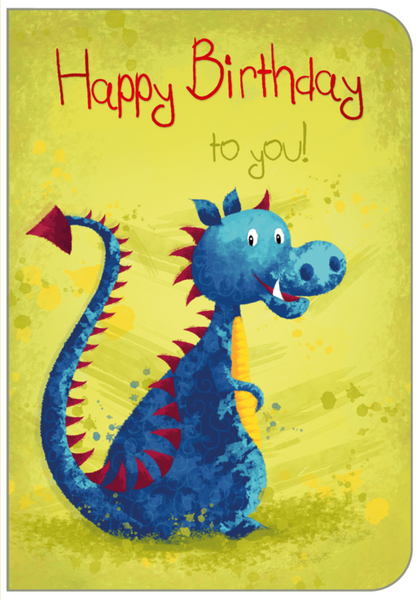 Kids birthday card - Dragon