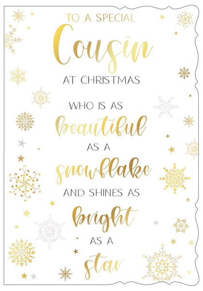 Cousin Christmas card - Xmas sparkle