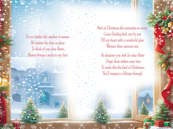 Sister Christmas card - sentimental verse