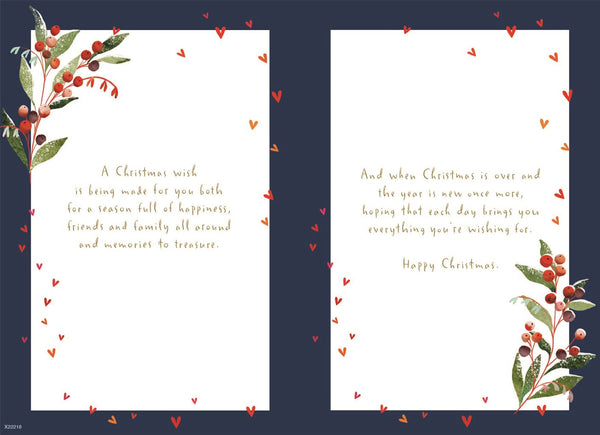 Sister and Boyfriend Christmas card - cute snow couple