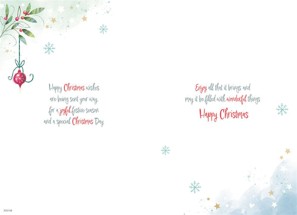 To All the family Christmas card - Christmas sleigh
