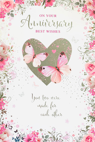 Your anniversary card - flowers and butterflies