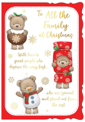 To all the family Christmas card - cute bears