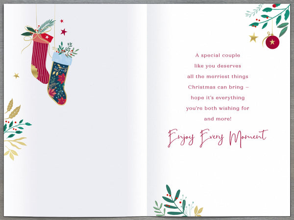 To both of you Christmas card - classic stockings