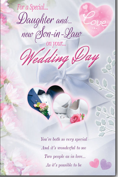 Daughter and Son-in-law wedding day card- sentimental verse