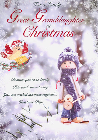 Great Granddaughter Christmas card - cute