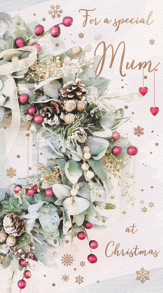 Mum Christmas card- Christmas flowers