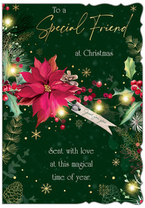 Special friend Christmas card - pointsetta