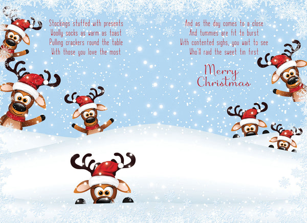 To All of you Christmas card - festive reindeers