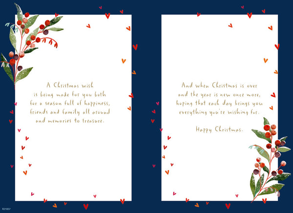Granddaughter and Partner Christmas card- Xmas snow couple