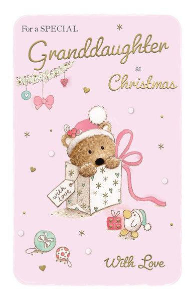 Granddaughter Christmas Card | Cute Bear Design