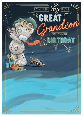 Great Grandson birthday card - me to you