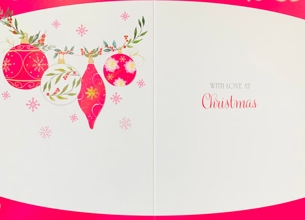 General Christmas card- shimmering xmas baubles