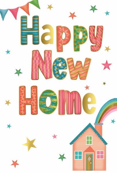 New home card cute colourful houses
