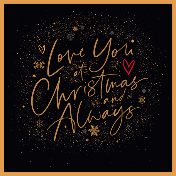 One I love Christmas card - modern hearts and stars