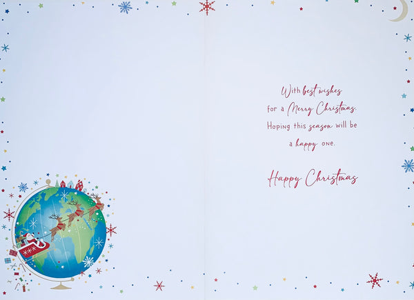 Across the miles Christmas card - winter town