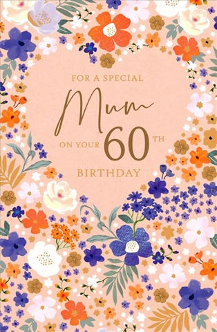 Mum 60th birthday card - flowers
