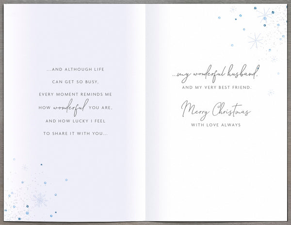 Luxury Husband Christmas card - romantic walk
