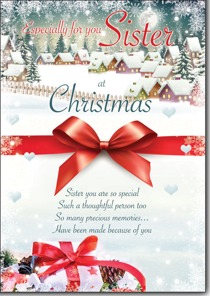 Sister Christmas card- Sentimental verse