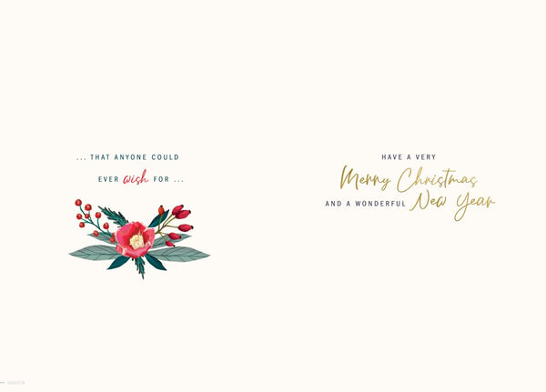 Daughter Christmas card - Xmas flowers