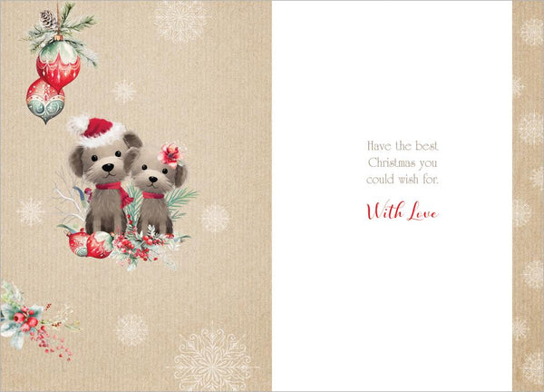Son and Daughter-in-law Christmas card - cute bears